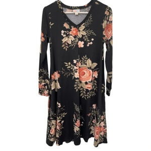 LULAROE Emily Floral Long Sleeve Fall Dress